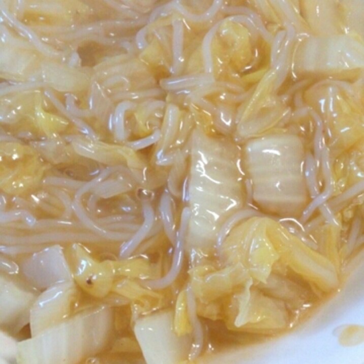 白菜と糸こんにゃくの旨辛あん